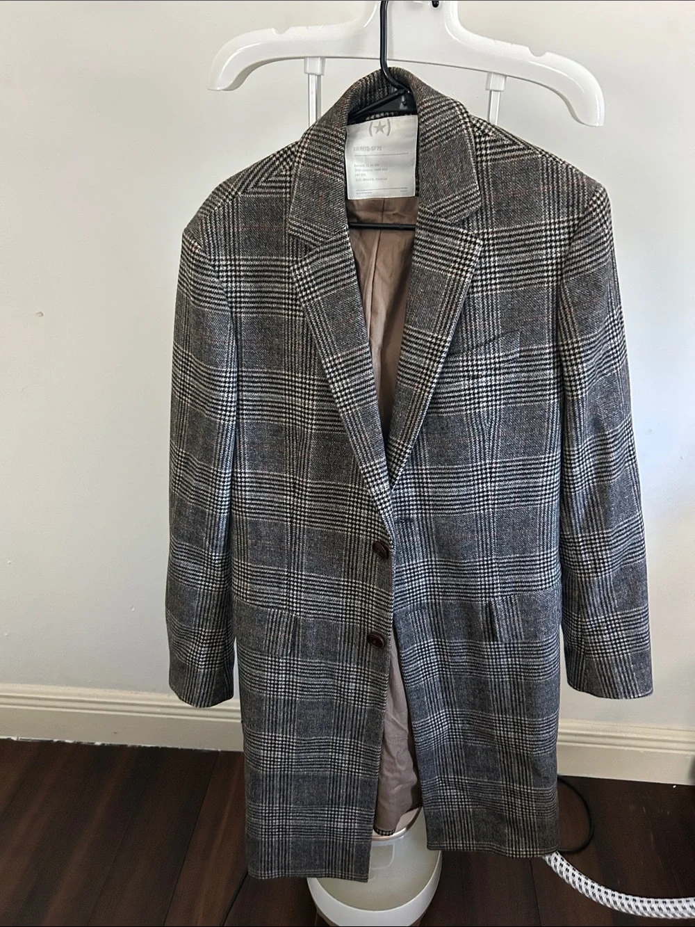 Banana Republic Gray Plaid Trench Coat